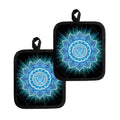 Vishuddha Chakra Mandala Print Pot Holders