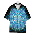 Vishuddha Chakra Mandala Print Rayon Hawaiian Shirt