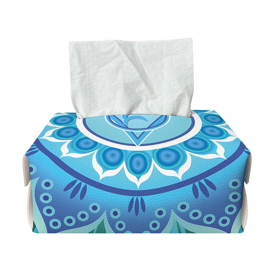 Vishuddha Chakra Mandala Print Rectangle Tissue Box Cover