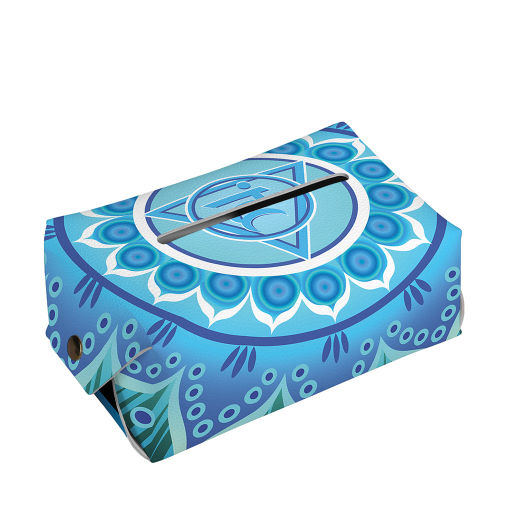 Vishuddha Chakra Mandala Print Rectangle Tissue Box Cover