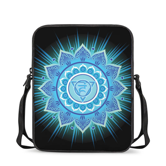 Vishuddha Chakra Mandala Print Rectangular Crossbody Bag