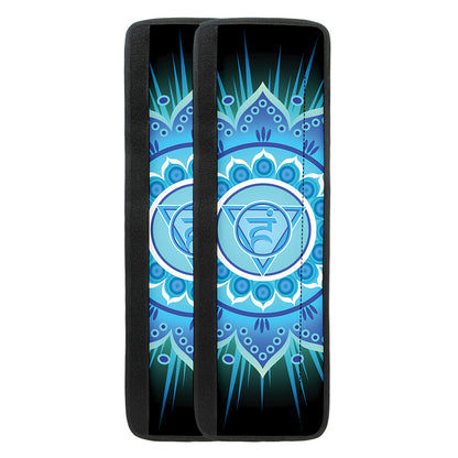 Vishuddha Chakra Mandala Print Refrigerator Handle Covers