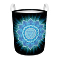 Vishuddha Chakra Mandala Print Round Laundry Basket