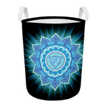 Vishuddha Chakra Mandala Print Round Laundry Basket