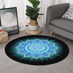 Vishuddha Chakra Mandala Print Round Rug