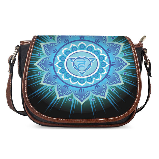 Vishuddha Chakra Mandala Print Saddle Bag