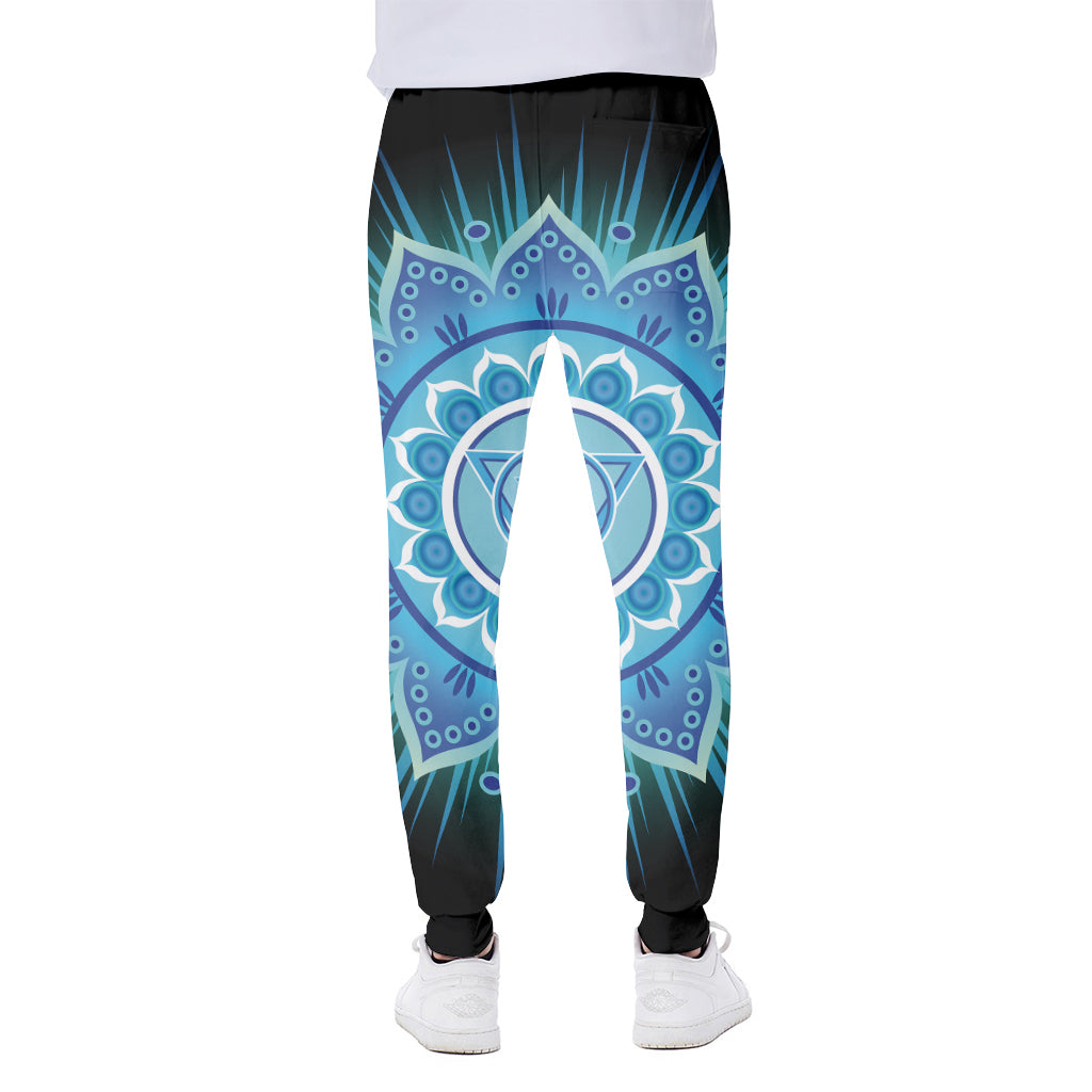 Vishuddha Chakra Mandala Print Scuba Joggers
