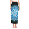 Vishuddha Chakra Mandala Print Side Slit Maxi Skirt