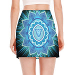 Vishuddha Chakra Mandala Print Side Slit Mini Skirt