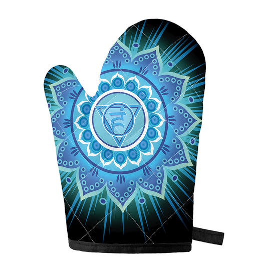 Vishuddha Chakra Mandala Print Single Oven Mitt