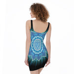 Vishuddha Chakra Mandala Print Sleeveless Bodycon Dress