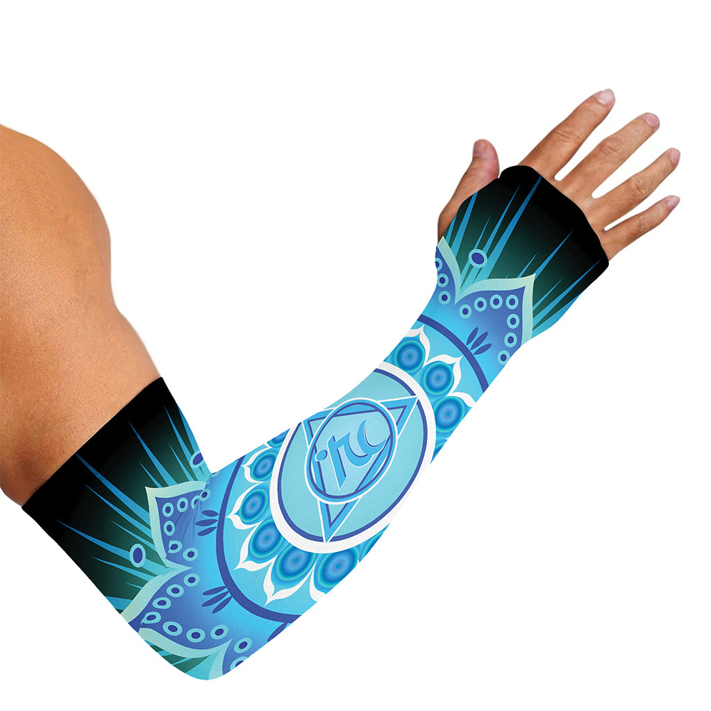 Vishuddha Chakra Mandala Print Sun Protection Arm Sleeves