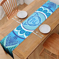 Vishuddha Chakra Mandala Print Table Runner
