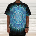 Vishuddha Chakra Mandala Print Textured Short Sleeve Shirt
