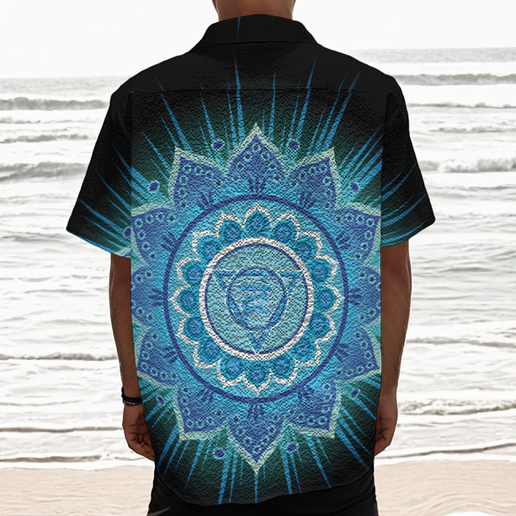 Vishuddha Chakra Mandala Print Textured Short Sleeve Shirt