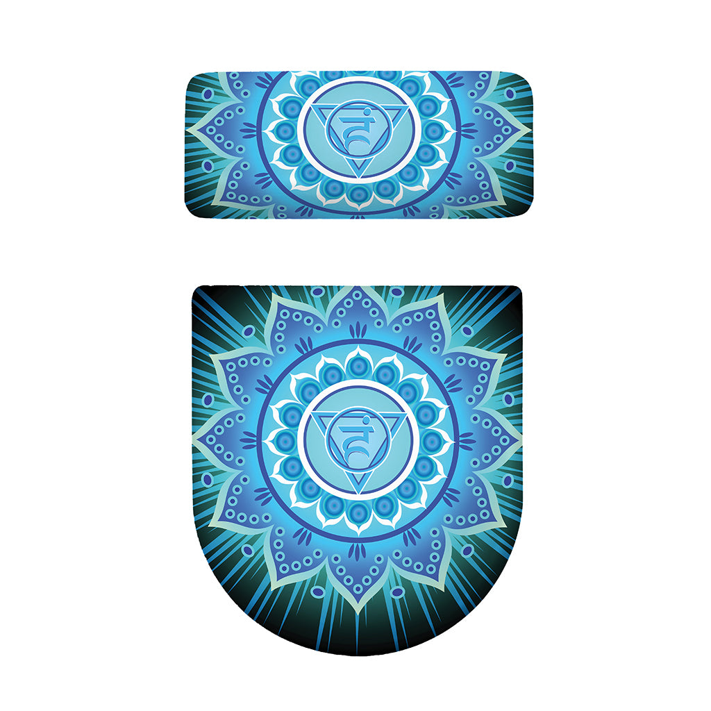 Vishuddha Chakra Mandala Print Toilet Lid And Tank Cover Set