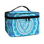 Vishuddha Chakra Mandala Print Travel Makeup Bag
