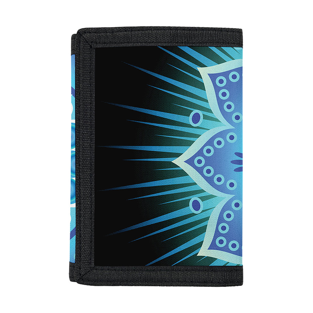 Vishuddha Chakra Mandala Print Trifold Wallet