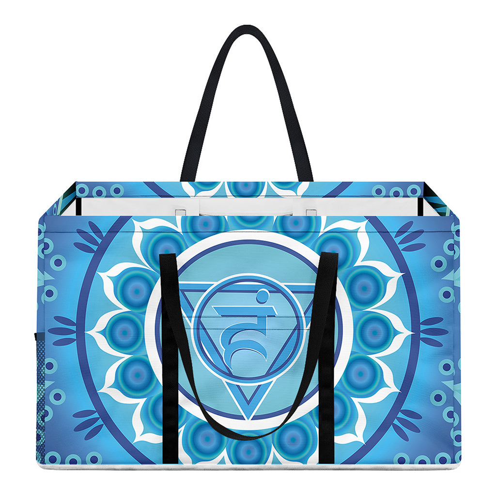 Vishuddha Chakra Mandala Print Utility Tote Bag