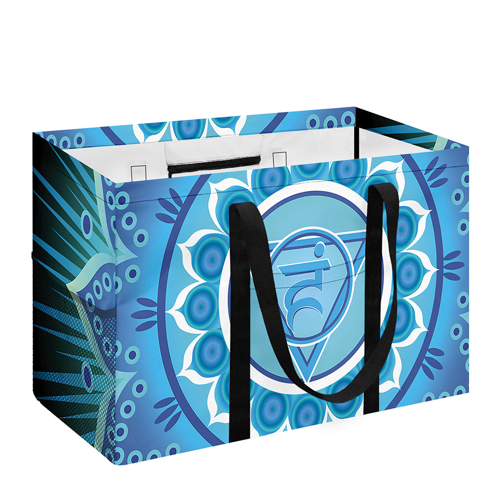 Vishuddha Chakra Mandala Print Utility Tote Bag