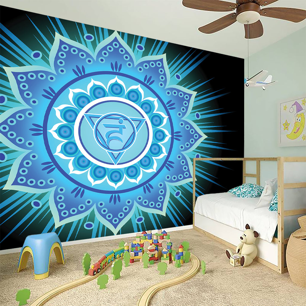 Vishuddha Chakra Mandala Print Wall Sticker