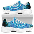 Vishuddha Chakra Mandala Print White Chunky Shoes