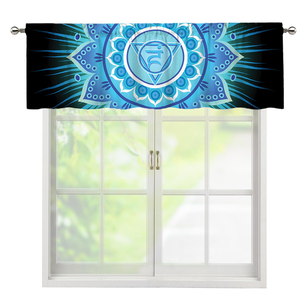 Vishuddha Chakra Mandala Print Window Valance