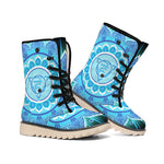 Vishuddha Chakra Mandala Print Winter Boots