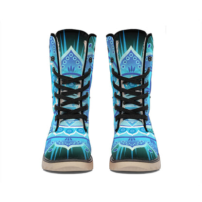 Vishuddha Chakra Mandala Print Winter Boots