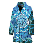 Vishuddha Chakra Mandala Print Women's Bathrobe
