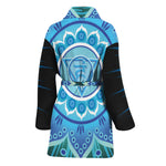 Vishuddha Chakra Mandala Print Women's Bathrobe