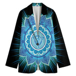 Vishuddha Chakra Mandala Print Women's Cotton Blazer