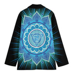Vishuddha Chakra Mandala Print Women's Cotton Blazer