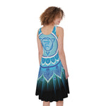 Vishuddha Chakra Mandala Print Women's Sleeveless Dress