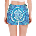 Vishuddha Chakra Mandala Print Women's Split Running Shorts