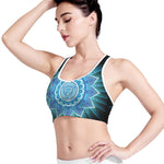 Vishuddha Chakra Mandala Print Women's Sports Bra