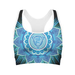 Vishuddha Chakra Mandala Print Women's Sports Bra