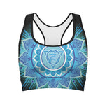 Vishuddha Chakra Mandala Print Women's Sports Bra