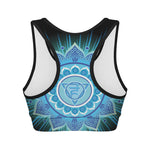 Vishuddha Chakra Mandala Print Women's Sports Bra