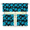 Vishuddha Chakra Pattern Print 3 Piece Kitchen Curtains