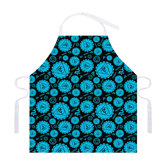 Vishuddha Chakra Pattern Print Adjustable Apron