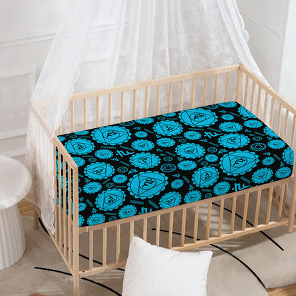 Vishuddha Chakra Pattern Print Baby Crib Sheet