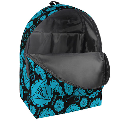 Vishuddha Chakra Pattern Print Backpack