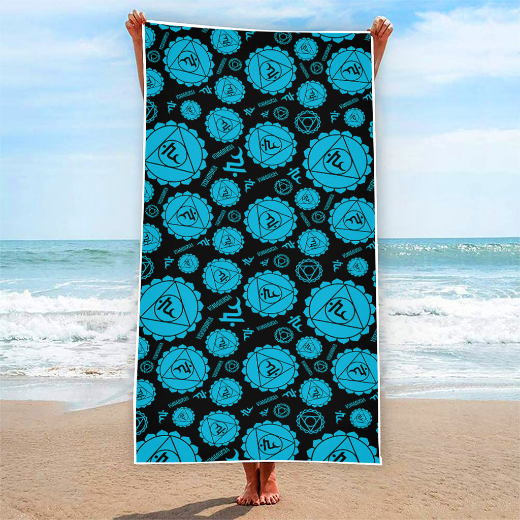 Vishuddha Chakra Pattern Print Beach Towel
