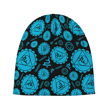 Vishuddha Chakra Pattern Print Beanie