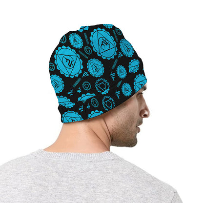 Vishuddha Chakra Pattern Print Beanie