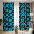 Vishuddha Chakra Pattern Print Dimout Pencil Pleat Curtains
