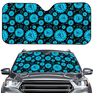 Vishuddha Chakra Pattern Print Car Windshield Sun Shade