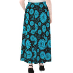 Vishuddha Chakra Pattern Print Chiffon Maxi Skirt