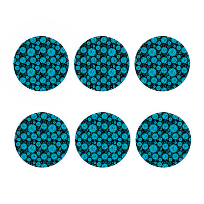 Vishuddha Chakra Pattern Print Coaster Set